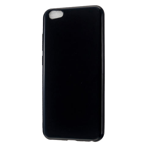 For VIVO Y67/Y71 Cellphone Cover Glossy TPU Phone Case Anti-Dust Stain-proof Easy Install Screen Protector Bright black