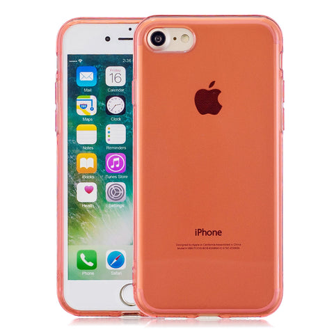 for iPhone 6/6S / 6 Plus/6S Plus / 7/8 / 7 Plus/8 Plus Clear Colorful TPU Back Cover Cellphone Case Shell Red