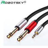 Jack 3.5mm to 6.35mm Adapter Audio Cable for Mixer Amplifier CD Player Speaker 6.5mm 3.5 Splitter Jack Male Audio Cable