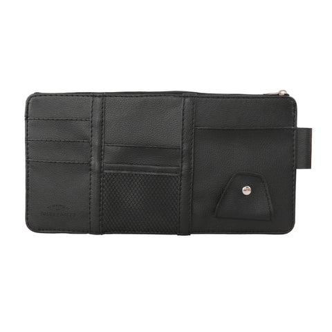 Car Sun Visor Card Holder Glasses Clip with Mobile Phone Bag