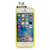For iPhone 5/5S/SE 3D Cartoon Lovely Coloured Painted Soft TPU Back Cover Non-slip Shockproof Full Protective Case Striped bear