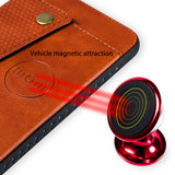 For HUAWEI MATE 20 PRO Double Buckle Non-slip Shockproof Cell Phone Case with Card Slot Bracket Light Brown