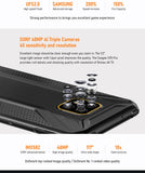 DOOGEE S95 Pro Mobile Phone IP68/IP69K Waterproof 6.3inch Smartphone 5150mAh Helio P90 CPU 8GB RAM+128GB ROM 48MP+16MP+8MP Camera Android 9.0 Pie System Black_Non-European version