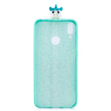 For Huawei Y7 2019 3D Cartoon Lovely Coloured Painted Soft TPU Back Cover Non-slip Shockproof Full Protective Case Love unicorn