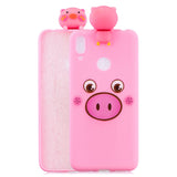 For Huawei Y7 2019 3D Cartoon Lovely Coloured Painted Soft TPU Back Cover Non-slip Shockproof Full Protective Case Love unicorn