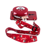 For Redmi 8/Redmi 8A Case Mobile Phone Shell Shockproof Cellphone TPU Cover with Cartoon Cat Pig Panda Coin Purse Lovely Shoulder Starp  Red