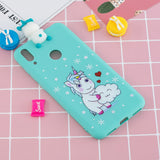 For Huawei Y7 2019 3D Cartoon Lovely Coloured Painted Soft TPU Back Cover Non-slip Shockproof Full Protective Case Love unicorn