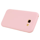 for Samsung A5 2017 Cute Candy Color Matte TPU Anti-scratch Non-slip Protective Cover Back Case Light pink