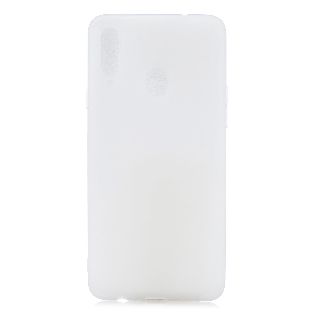 For Samsung A10S A20S Shockproof TPU Back Cover Soft Candy Color Frosted Surface Mobile Phone Case white