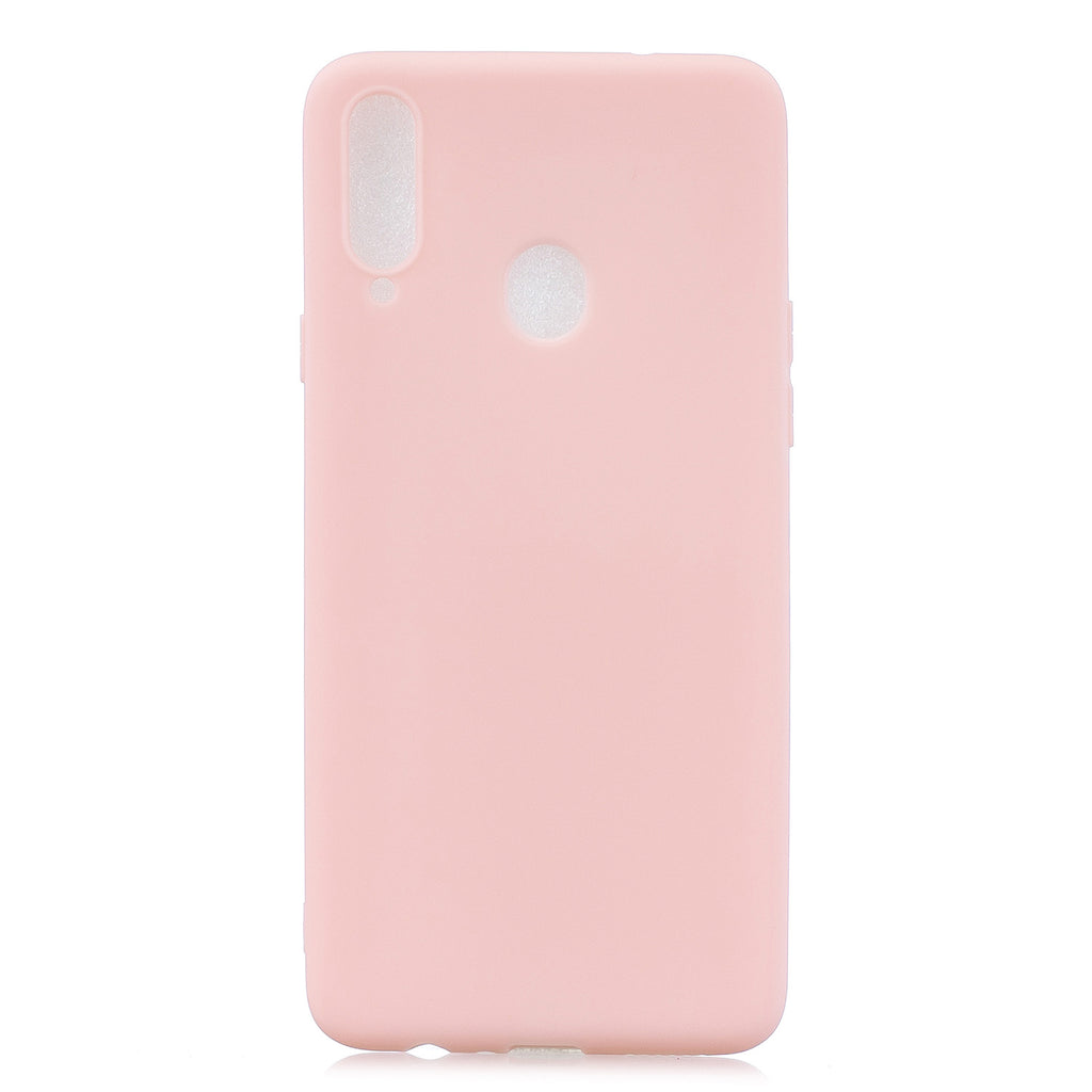 For Samsung A10S A20S Shockproof TPU Back Cover Soft Candy Color Frosted Surface Mobile Phone Case Light pink
