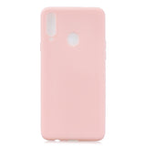 For Samsung A10S A20S Shockproof TPU Back Cover Soft Candy Color Frosted Surface Mobile Phone Case Light pink