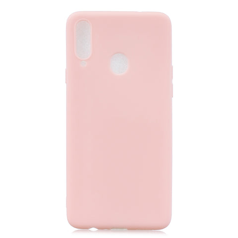 For Samsung A10S A20S Shockproof TPU Back Cover Soft Candy Color Frosted Surface Mobile Phone Case Light pink