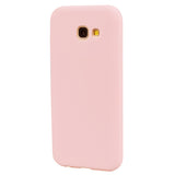 for Samsung A5 2017 Cute Candy Color Matte TPU Anti-scratch Non-slip Protective Cover Back Case Light pink