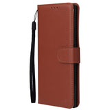 For HUAWEI PSmart 2020/Y5P/Y6P PU Leather Mobile Phone Cover with 3 Cards Slots Phone Frame brown