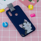 For Redmi 7 3D Cartoon Lovely Coloured Painted Soft TPU Back Cover Non-slip Shockproof Full Protective Case big face cat