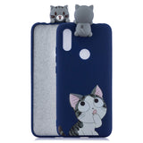 For Redmi 7 3D Cartoon Lovely Coloured Painted Soft TPU Back Cover Non-slip Shockproof Full Protective Case big face cat