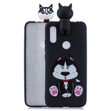 For Redmi 7 3D Cartoon Lovely Coloured Painted Soft TPU Back Cover Non-slip Shockproof Full Protective Case big face cat