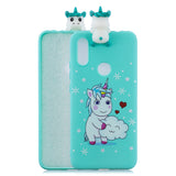 For Redmi 7 3D Cartoon Lovely Coloured Painted Soft TPU Back Cover Non-slip Shockproof Full Protective Case big face cat