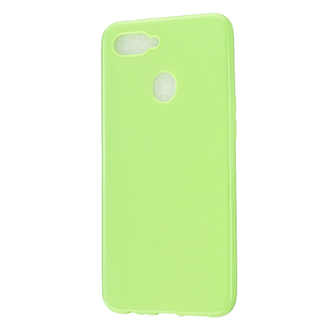 For OPPO A7/F9/F9 Pro Cellphone Cover Non-Slip Ultra Thin Silm Fit Easy Install Soft TPU Smartphone Shell Fluorescent green