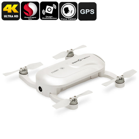Dobby Folding 4K Camera Drone - 13MP Camera, Quad Core CPU, Image Stabilization, Auto Follow, Gesture + Voice Control, GPS