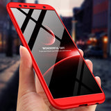 For Samsung J4 Plus/ J4 Prime 3 in 1 360 Degree Non-slip Shockproof Full Protective Case red_Samsung J4 Plus/ J4 Prime