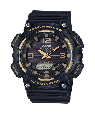 Casio Men's 'Tough Solar' Quartz Stainless Steel and Resin Watch, Color:Black (Model: AQ-S810W-1A3VCF)