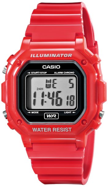Casio F-108WHC-4ACF Classic Red Stainless Steel Watch