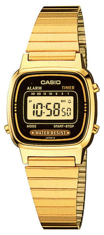 Casio Women's LA670WGA-1DF Daily Alarm Digital Gold-tone Watch