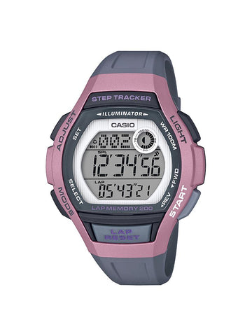 Casio Womens Step Tracker 10 Year Battery Life Gray Resin Watch
