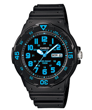Casio Unisex MRW200H-2BV Neo-Display Black Watch with Resin Band