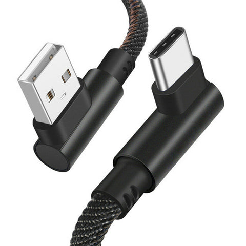Universal USB Elbow Data Transmission Line Fast Charging Micro USB Type-C 8 Pin Line for Mobile Phone 1M