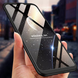 For HUAWEI Y7 2019 Ultra Slim PC Back Cover Non-slip Shockproof 360 Degree Full Protective Case Blue black blue