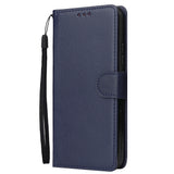 For VIVO Y17 Cellphone Cover PU Leather Shell All-round Protection Mobile Phone Case Precise Cutout Wallet Design Stand Function Blue