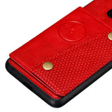 For HUAWEI MATE 20 PRO Double Buckle Non-slip Shockproof Cell Phone Case with Card Slot Bracket blue