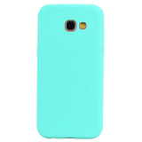 for Samsung A5 2017 Cute Candy Color Matte TPU Anti-scratch Non-slip Protective Cover Back Case Light blue
