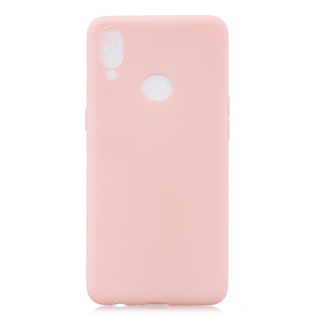 For Samsung A10S A20S Shockproof TPU Back Cover Soft Candy Color Frosted Surface Mobile Phone Case Light pink