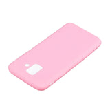 for Samsung A6 2018 Lovely Candy Color Matte TPU Anti-scratch Non-slip Protective Cover Back Case dark pink