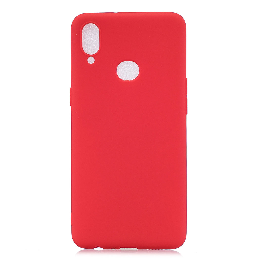 For Samsung A10S A20S Shockproof TPU Back Cover Soft Candy Color Frosted Surface Mobile Phone Case red