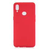 For Samsung A10S A20S Shockproof TPU Back Cover Soft Candy Color Frosted Surface Mobile Phone Case red
