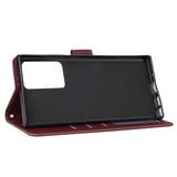 For HUAWEI PSmart 2020/Y5P/Y6P PU Leather Mobile Phone Cover with 3 Cards Slots Phone Frame Red wine