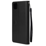 For HUAWEI PSmart 2020/Y5P/Y6P PU Leather Mobile Phone Cover with 3 Cards Slots Phone Frame black