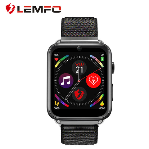 LEMFO LEM10 4G Smart Watch Android 7.1 3G RAM 32G ROM 1.88 inch Big Screen LTE 4G Sim Camera GPS WIFI Heart Rate Nylon black_32GB