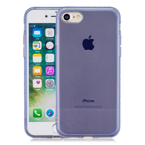 for iPhone 6/6S / 6 Plus/6S Plus / 7/8 / 7 Plus/8 Plus Clear Colorful TPU Back Cover Cellphone Case Shell Royal Blue