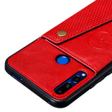 For HUAWEI Y9 prime 2019 PU Leather Shockproof Cell Phone Case Anti-dust Phone Case with Double Buckle Card Slot Pocket  gray