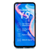 For HUAWEI Y9 prime 2019 PU Leather Shockproof Cell Phone Case Anti-dust Phone Case with Double Buckle Card Slot Pocket  blue