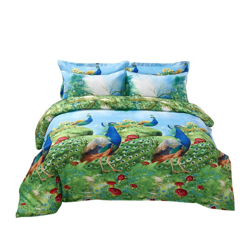 Duvet Cover Set, Pictorial Bedding, Dolce Mela - Peafowl DM704