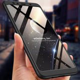 For Samsung A7 2018 3 in 1 360 Degree Non-slip Shockproof Full Protective Case Silver black silver_Samsung A7 2018