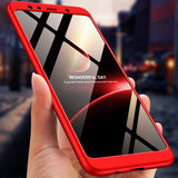 For Samsung A7 2018 3 in 1 360 Degree Non-slip Shockproof Full Protective Case Silver black silver_Samsung A7 2018
