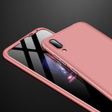 For HUAWEI Y7 2019 Ultra Slim PC Back Cover Non-slip Shockproof 360 Degree Full Protective Case Rose gold