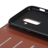 For Samsung A6 PLUS 2018 Flip-type Leather Protective Phone Case with 3 Card Position Rose gold